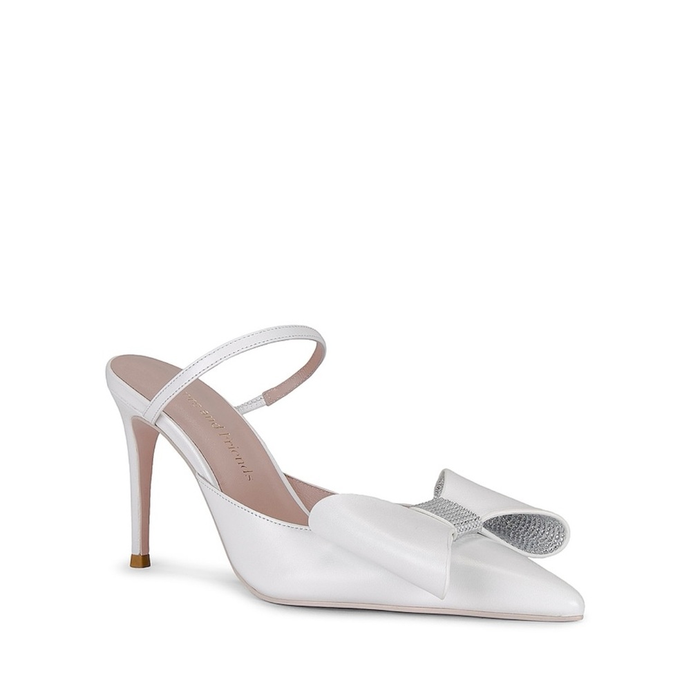 Elegant White Moni Heels with Bow